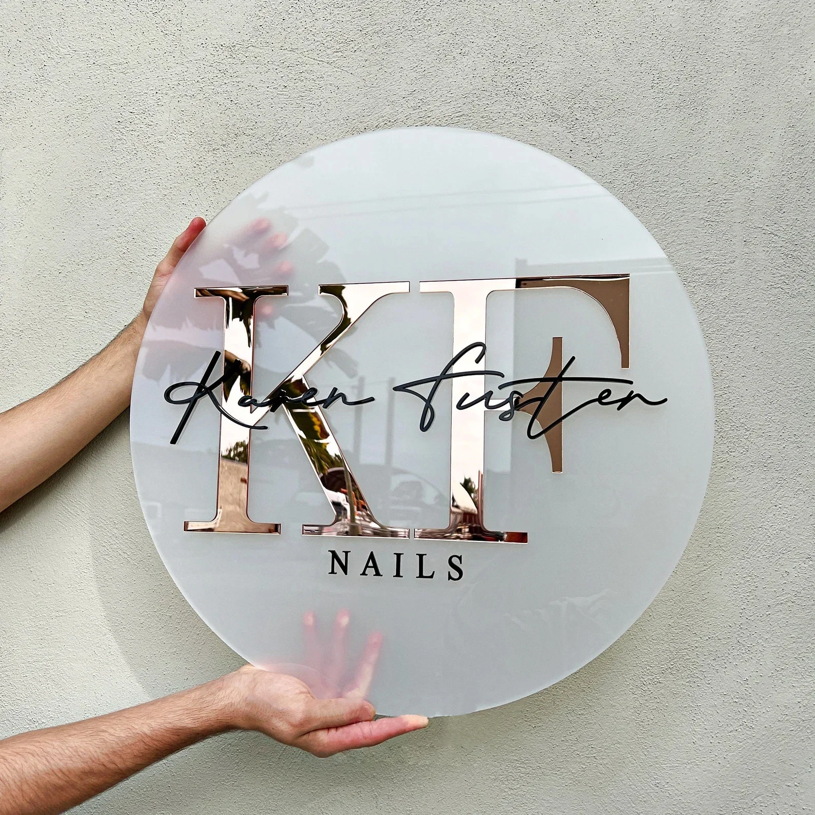 3D Round Business Logo Sign Custom Acrylic Business Sign Beauty Salon Office Storefront Wedding Wall Sign Personlized Wall Decor
