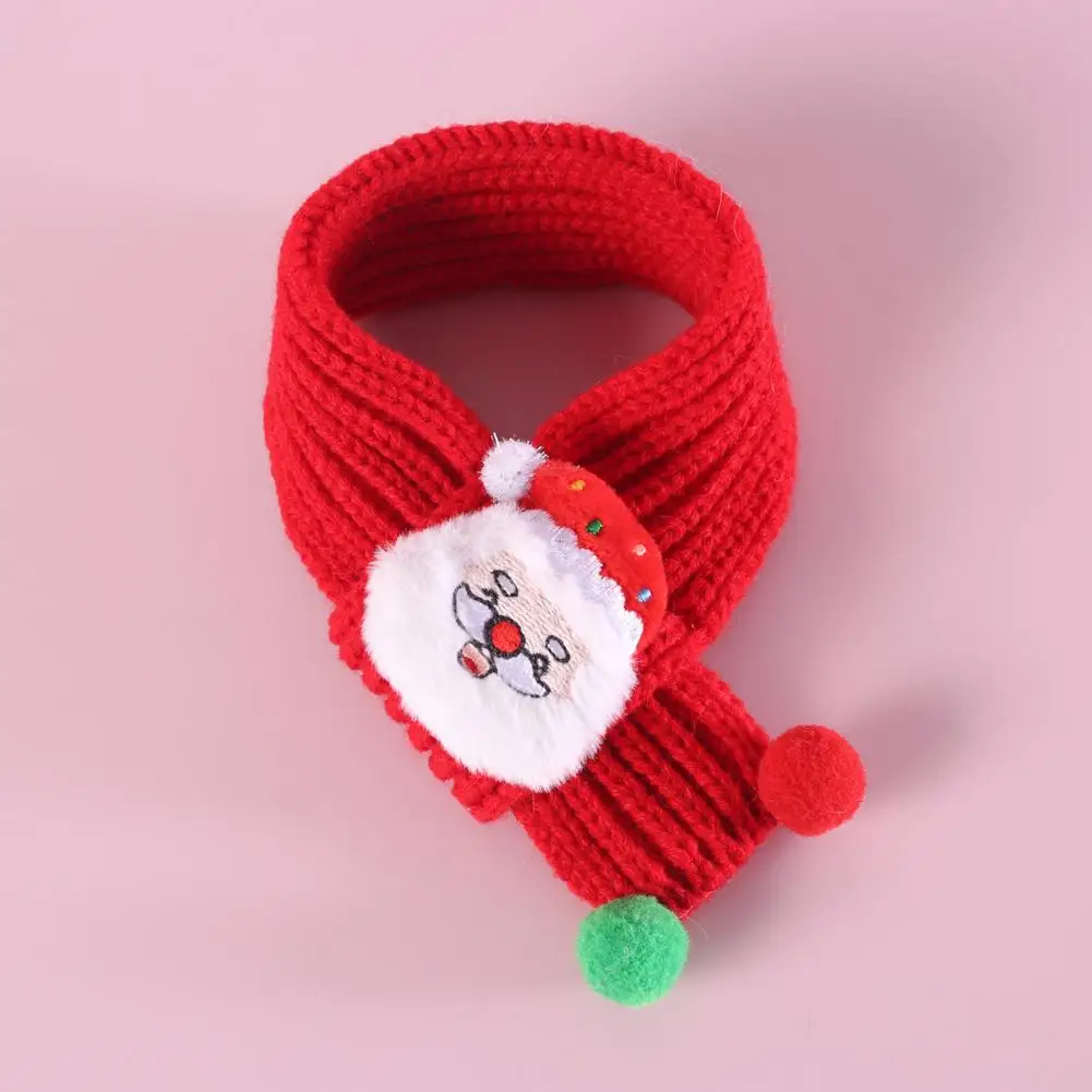 Festive Christmas Pet Scarf Set Comfortable Knitted Cat Scarf with Pompom Holiday Themed Pet Accessory for Dogs And Cats