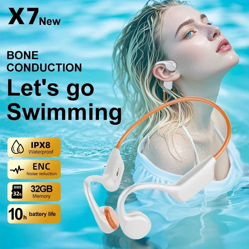 

BoneConductionBluetoothHeadphonesWith 32G Built-in Memory IPX8 Waterproof,Magnetic Waterproof Charging,and Ultra-longBatteryLife
