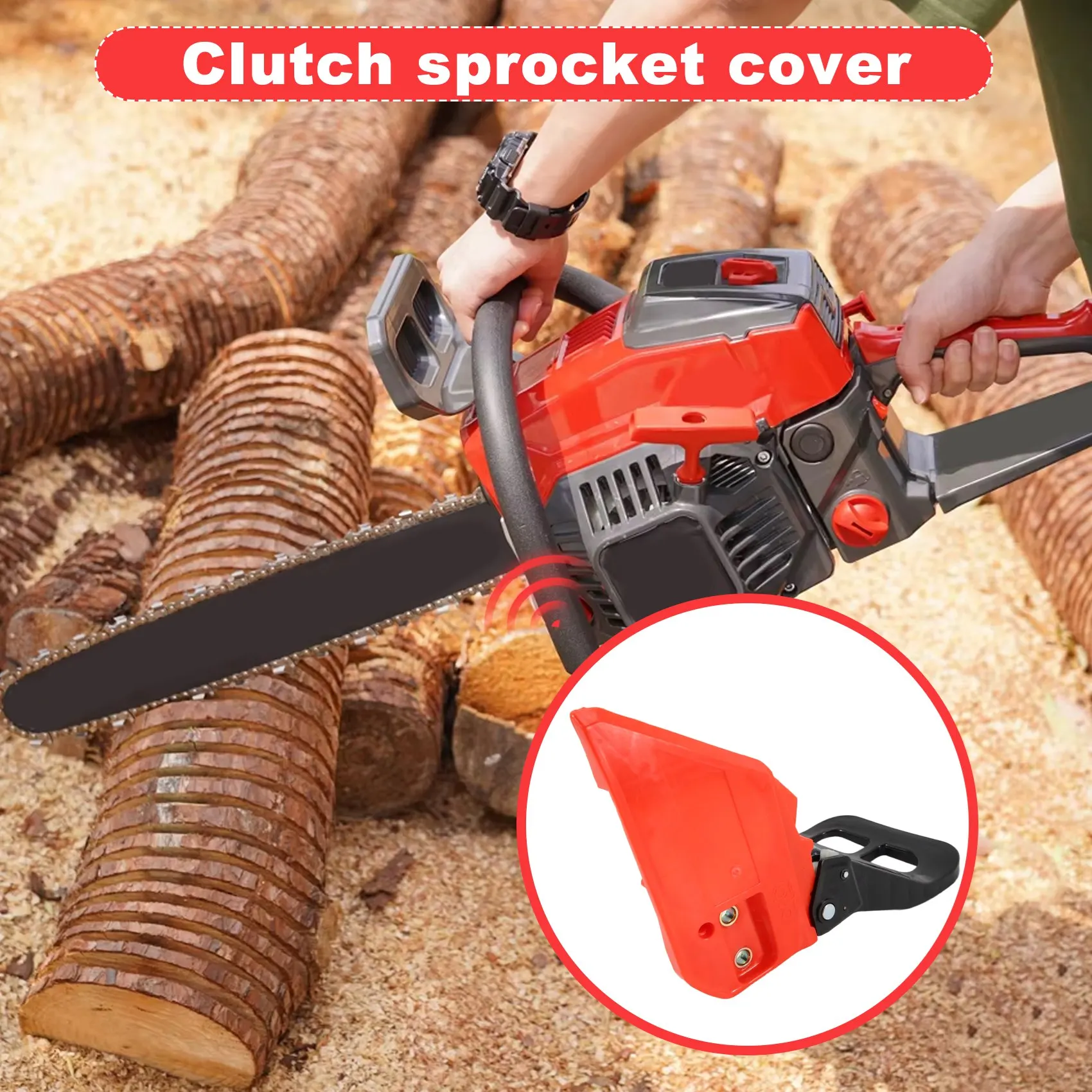 AB33-Clutch Sprocket Chain Cover Brake Handle Clutch Cover Fit For Chinese Chainsaw 4500 5200 5800 5900 Replacement