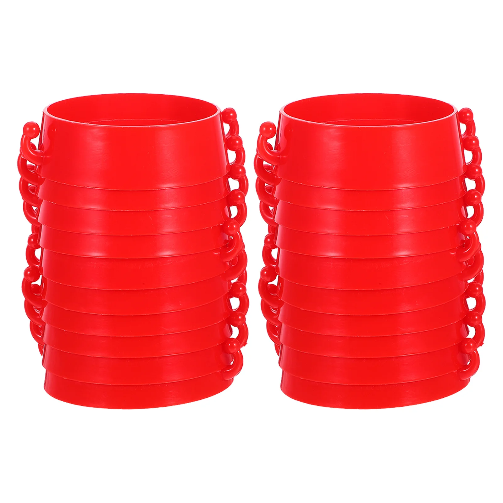 20pcs Road Chain Collar Red Heavy Duty Plastic Cone Connector Kit For Parking Driveway Construction Zone Traffic Cone