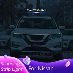 Car LED Hood Light Strip For Nissan kicks qashqai j11 Juke 350Z Aztek Daytime Running Lights DRL Start Scanning Lamp Accessories