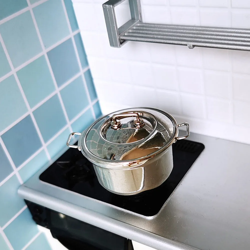 3 pezzi mini pentole per zuppa in lega multiuso dimensioni compatte finta pentola decorazione della casa mini pentola per zuppa utensile da cucina in miniatura