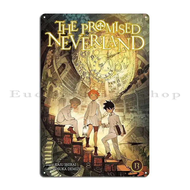 The Promised Neverland Metal Signs Customize Wall Cave Wall Pub Mural Character Tin Sign Poster