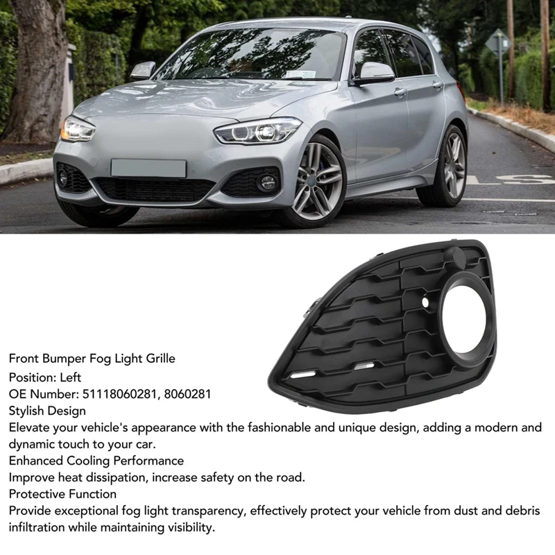 Amortecedor dianteiro luz de nevoeiro grade luz de nevoeiro grade capa para bmw série 1 f20 f21 lci m sport 2014-2019