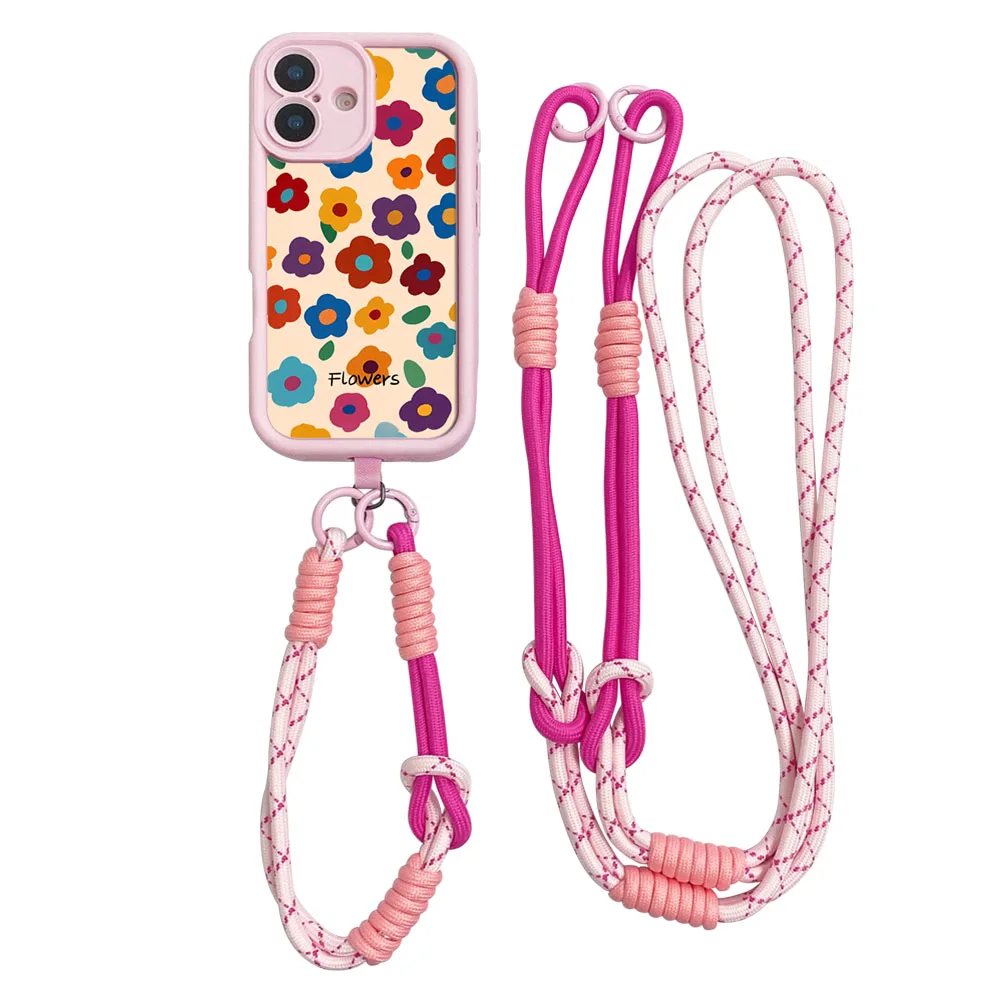 Ypm5Crossbody الحبل قلادةRopeCaseFor Redmi ملاحظة 14 13 12 11 10 9 8 7 برو زائد 11s 14s 13C 12C 14C 9C 10C الأزهار غطاء الهاتف