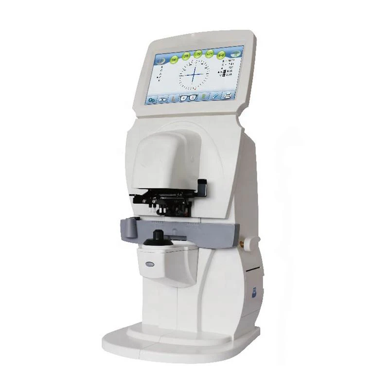 Lensometer focometer dengan Printer PD/UV dan lampu hijau biru instrumen optometri Lensmeter otomatis