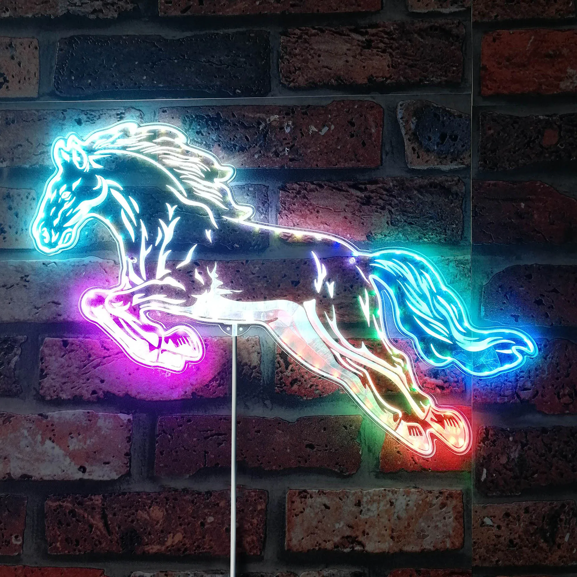 Running Live Horse Jumping Glam Led Neon Sign st06-fnd-i0074-c