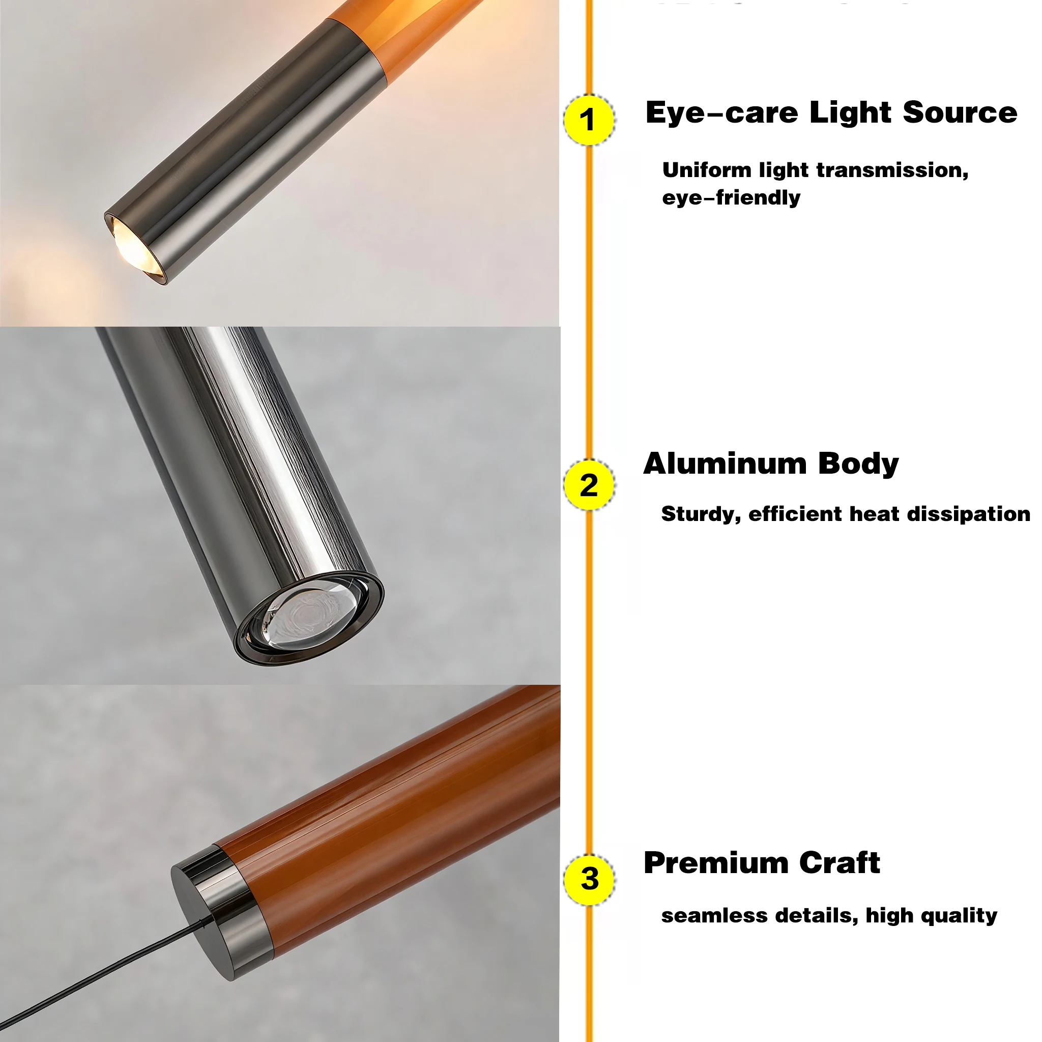 الحديثة الشمال قلادة Led ضوء غرفة المعيشة غرفة الطعام غرفة نوم دافئ أبيض معلق مصباح الأنابيب اسطوانة خط الثريا ديكور المنزل #6