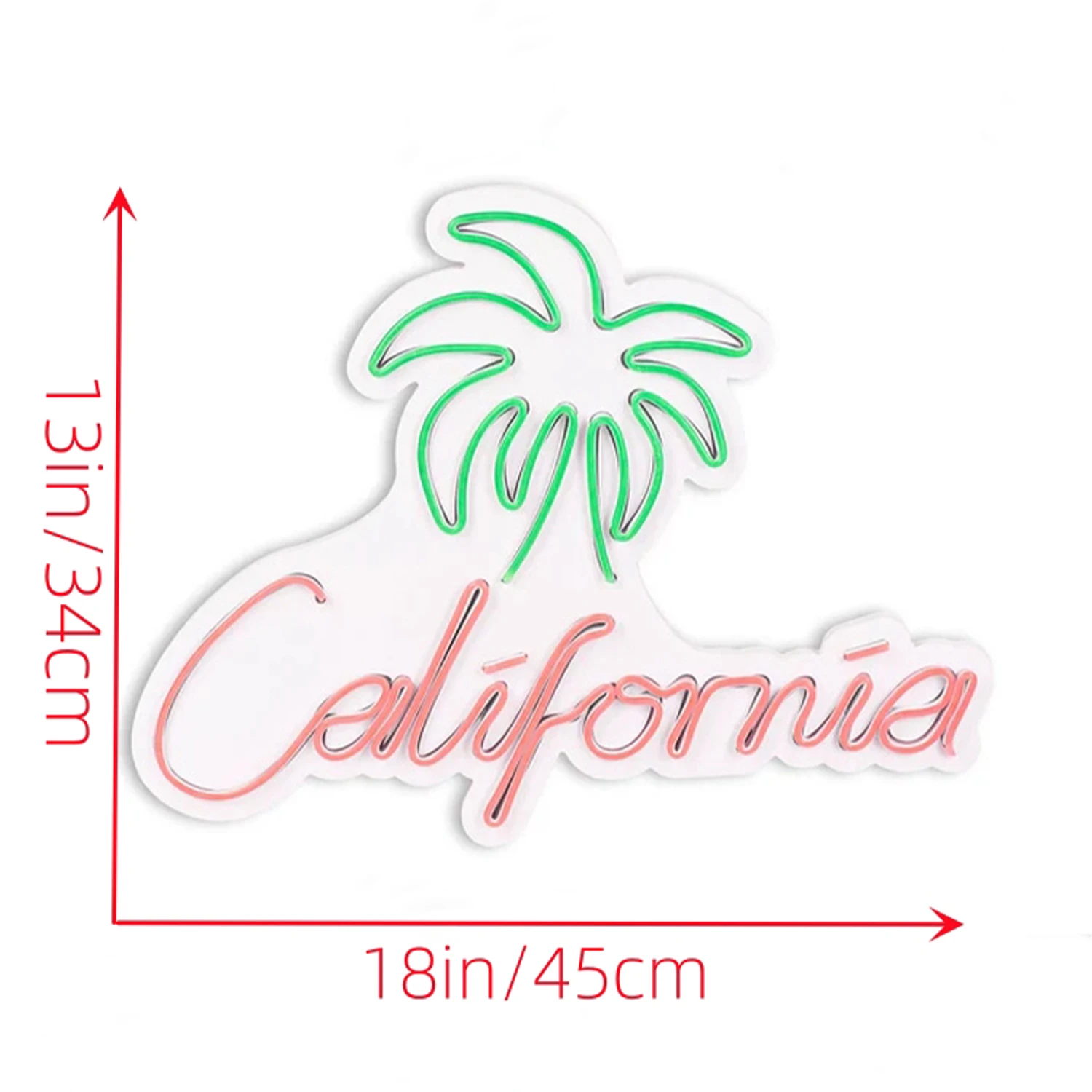 Imagem -02 - California Coconut Trees Neon Logo Wall Decor Melhoramento da Casa Restaurante Piscina Hotel Bar Estilo Havaiano Usb Led