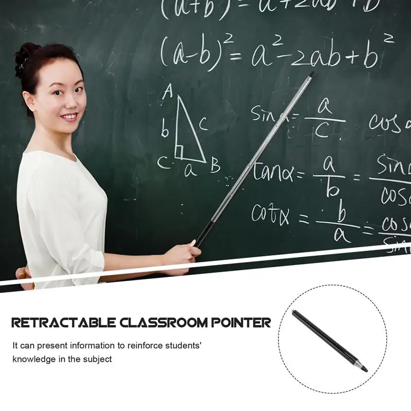 Ponteiro telescópico retrátil Whiteboard, Apresentador portátil, Aula Mão Ponteiro