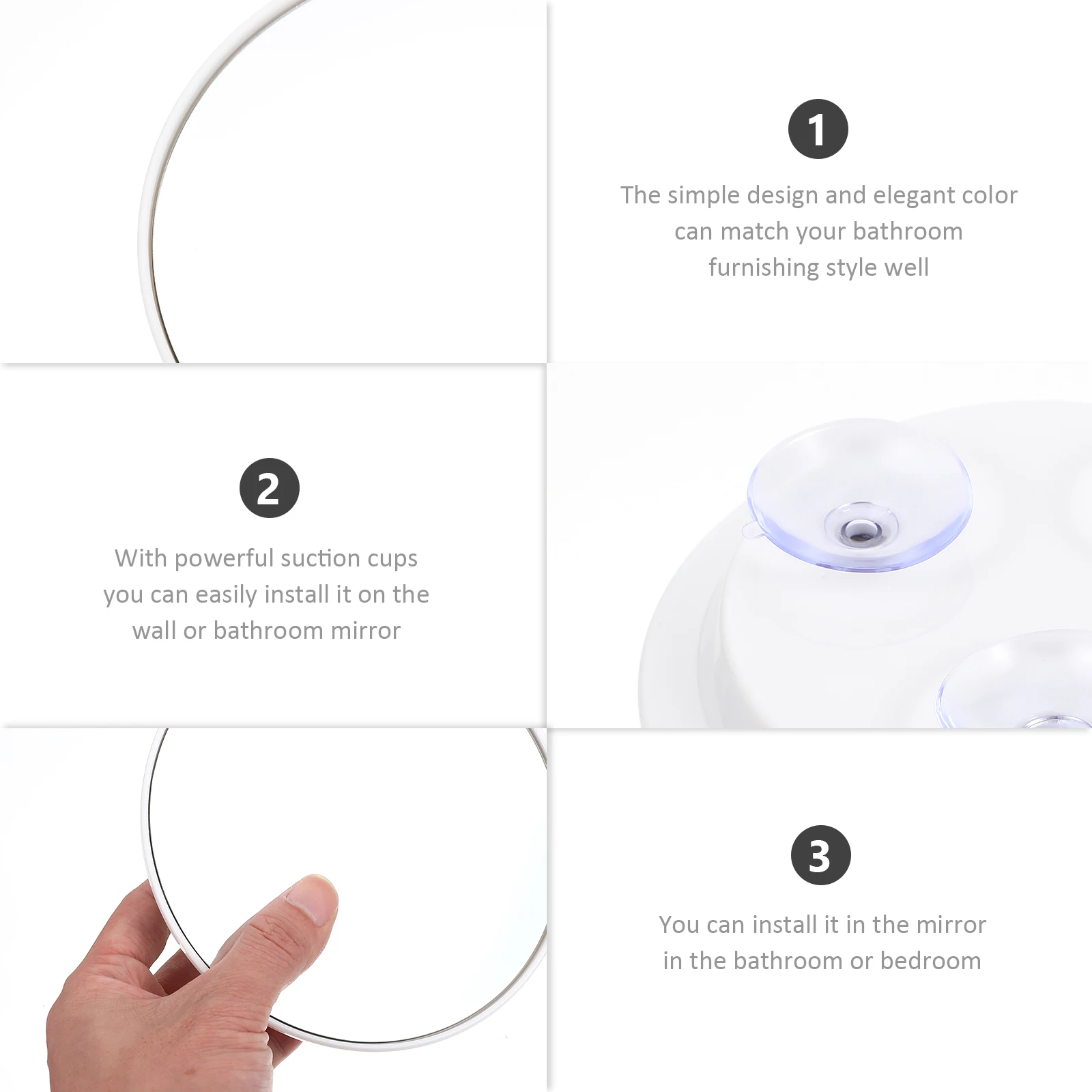 

Suction Cup Vanity Mirror Makeup Bathroom Wall Mounted Magnifying Magnifier Travel