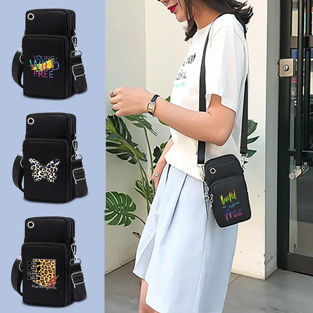 Mobile Phone Bag Women for Samsung/iPhone/Huawei Outdoor Handbags Crossbody Bags Purse Clutch Wallet Shoulder Bag for Girls