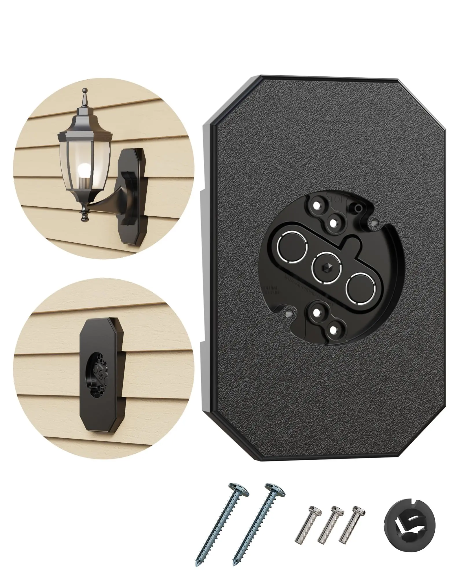 

Siding Light Mounting Block 8141DBL Outdoor Mounting Plate with Built-in Electrical Box Vinyl Siding Block for 1/2 inch Double