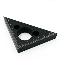 Aluminum Alloy Triangle Ruler Woodworking Right Angle Ruler 45 Degree Measuring Gauging Tool
