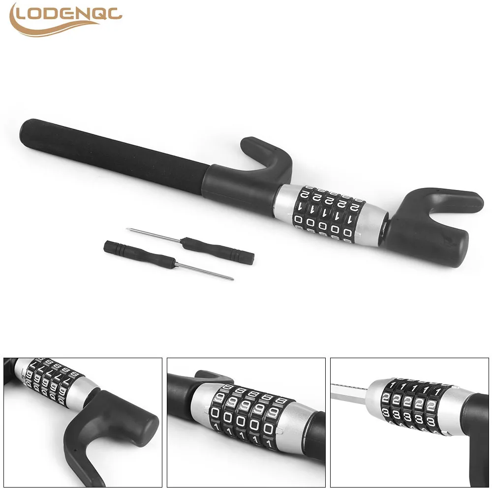 Universele Auto Stuurwiel Slot Anti Diefstal Beveiliging Uitschuifbaar Apparaat Intrekbaar Sleutelloos Wachtwoord 5 Gecodeerd