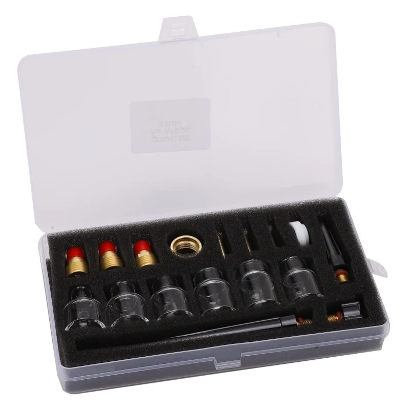 

Комплект аксессуаров для сварочной горелки: латунные расходные материалы, стеклянная насадка, сопло 2 мм для WP9/20