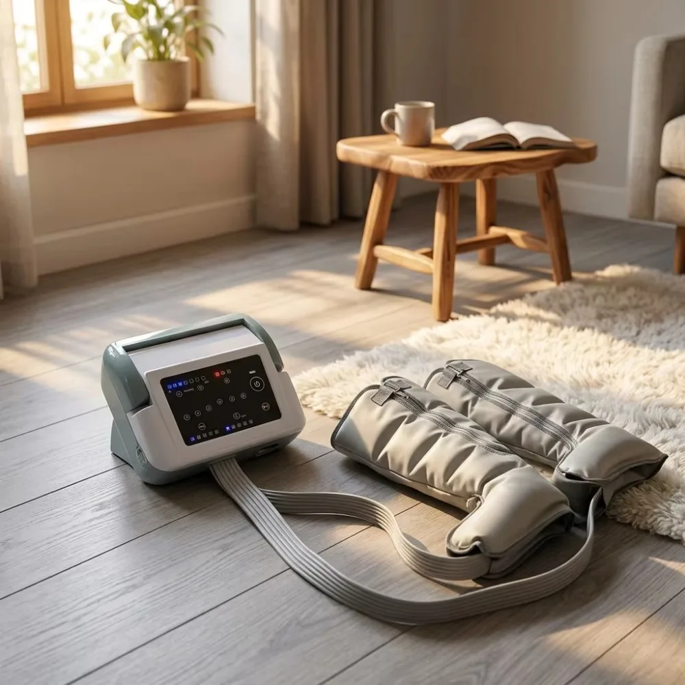 LM-C Digital Rechargeable Air Compression 6 Chamber Sequential Leg Recovery Massager for Wellness Can HEAT