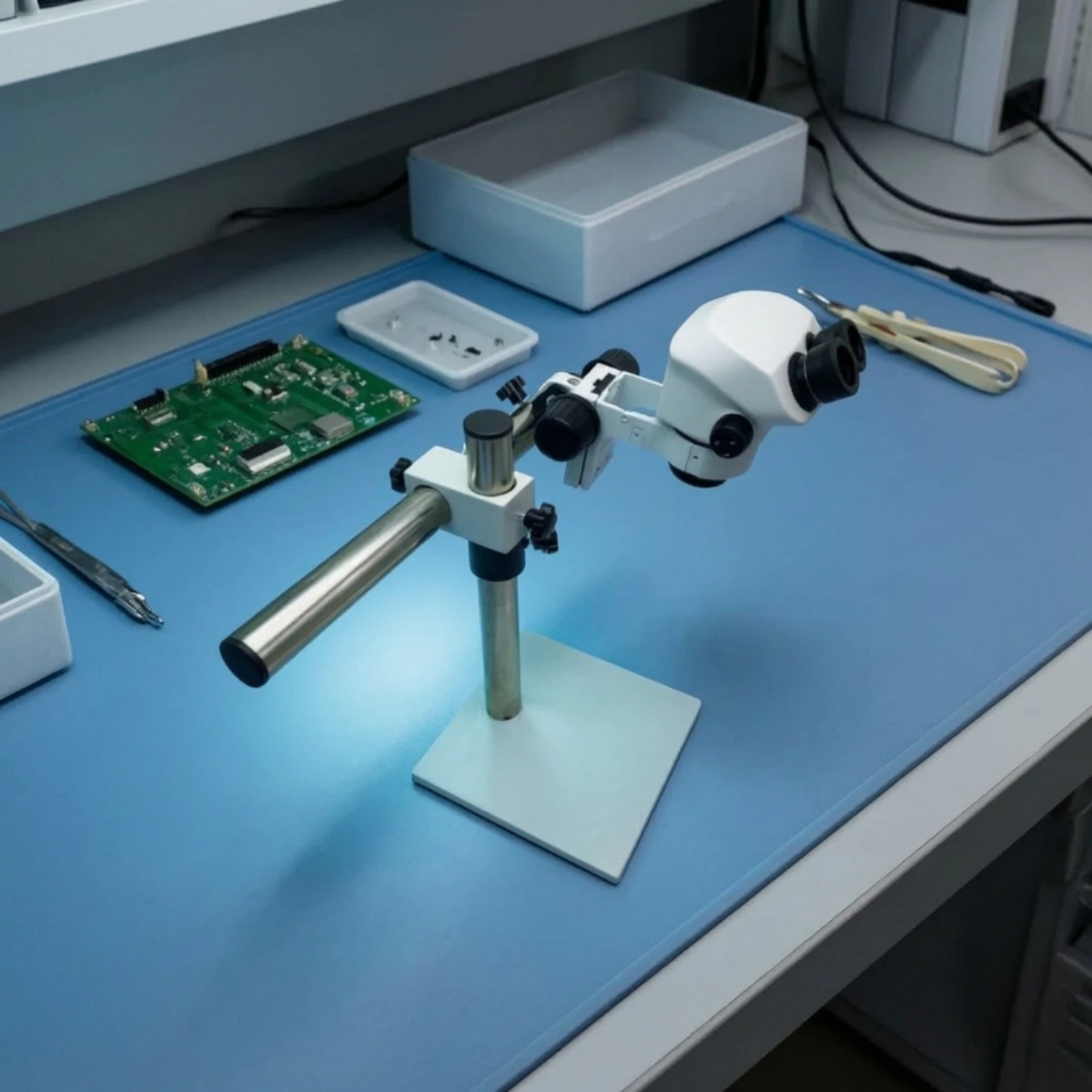 Bench Microscope with Stand Adjustable Continuous-Zoom Microscope Exact High-Power for Technicians, Inspection