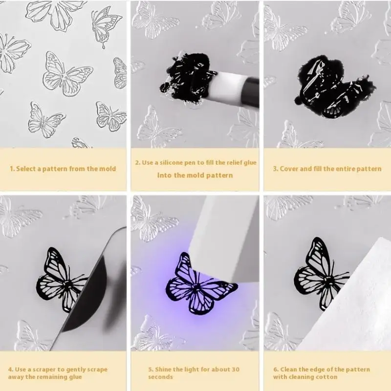 Molde de silicona para decoración de uñas de encaje francés, línea Simple, molde de silicona reutilizable, sello para decoración de uñas, herramienta hecha a mano Diy para decoración de uñas