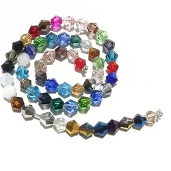 50pcs 6mm Loose Beads Crafts Findings DIY Crystal Charms Faceted Spacer Bead Jewelry Making Glass Bicone 58Colors