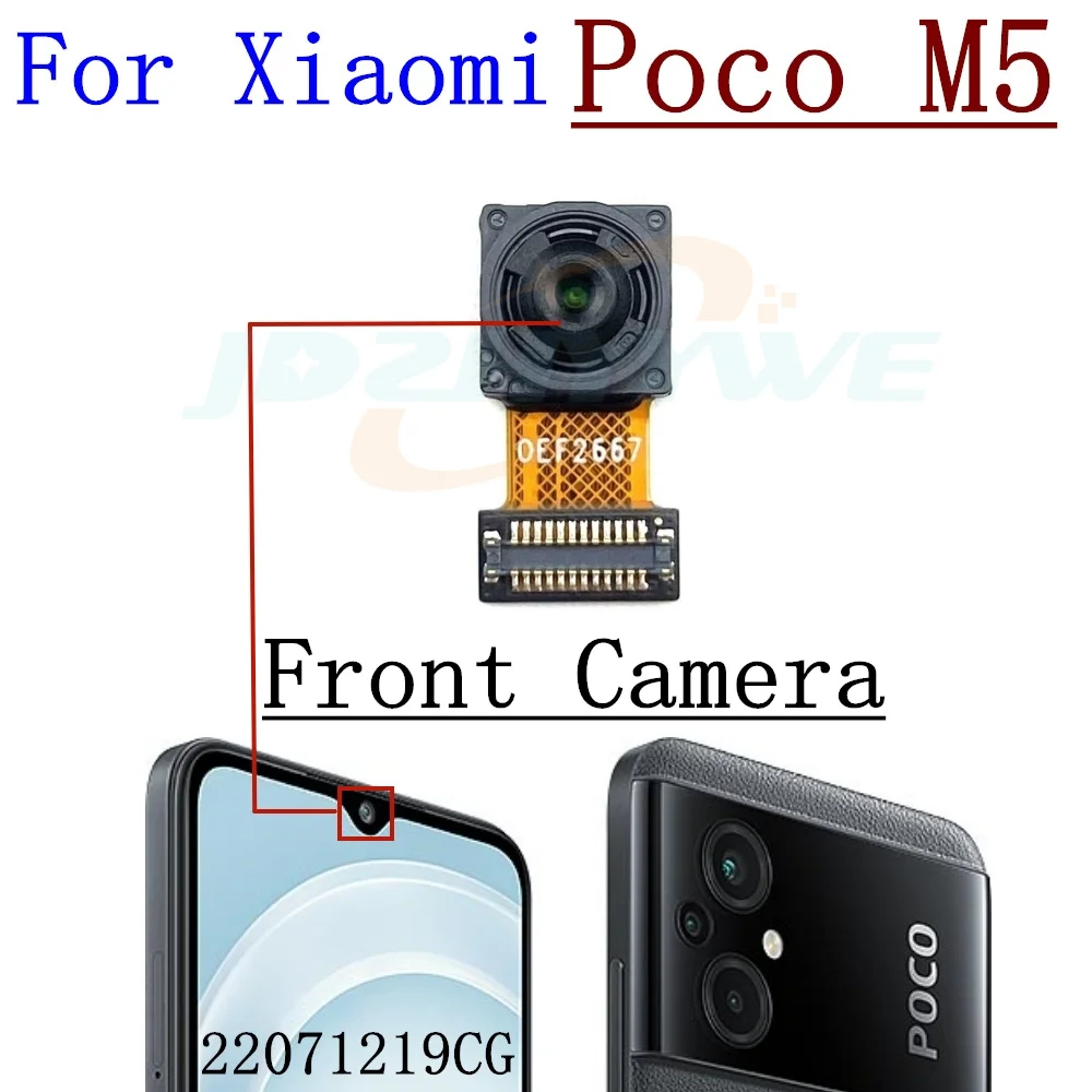 Rear Front Camera For Xiaomi Poco M3 M4 M5 Frontal Selfie Facing Main Back Wide Camera Module Flex Cable Parts