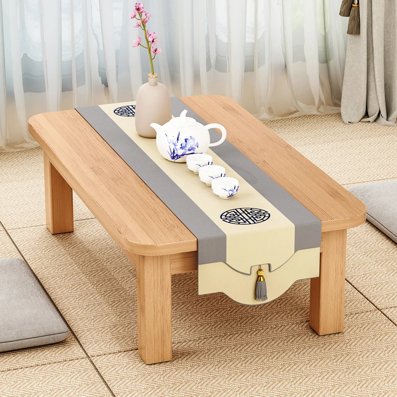 Nanzhu Kang table household solid wood tatami small coffee table Kang dining table bay window study desk computer low.