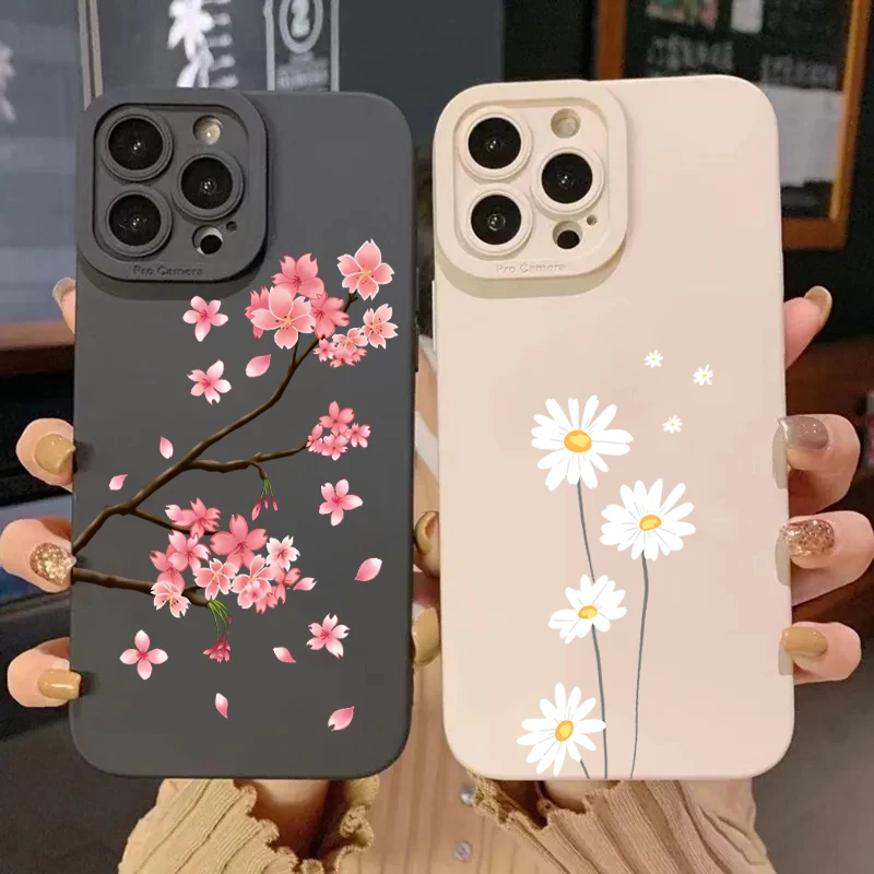 Pink Cherry Blossom Phone Cases For Samsung Galaxy S26 S25 Ultra S24 S23 Plus S22 S21 A56 A35 A26 A54 A53 A36 A55 Camera Cover