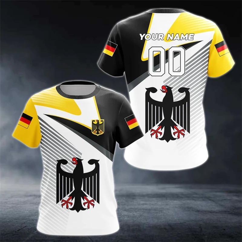 Germany National Flag Printing Men's T Shirt Fashion Trend Harajuku Oversized T-shirt O-neck Short Sleeve Streetwear Loose Tees