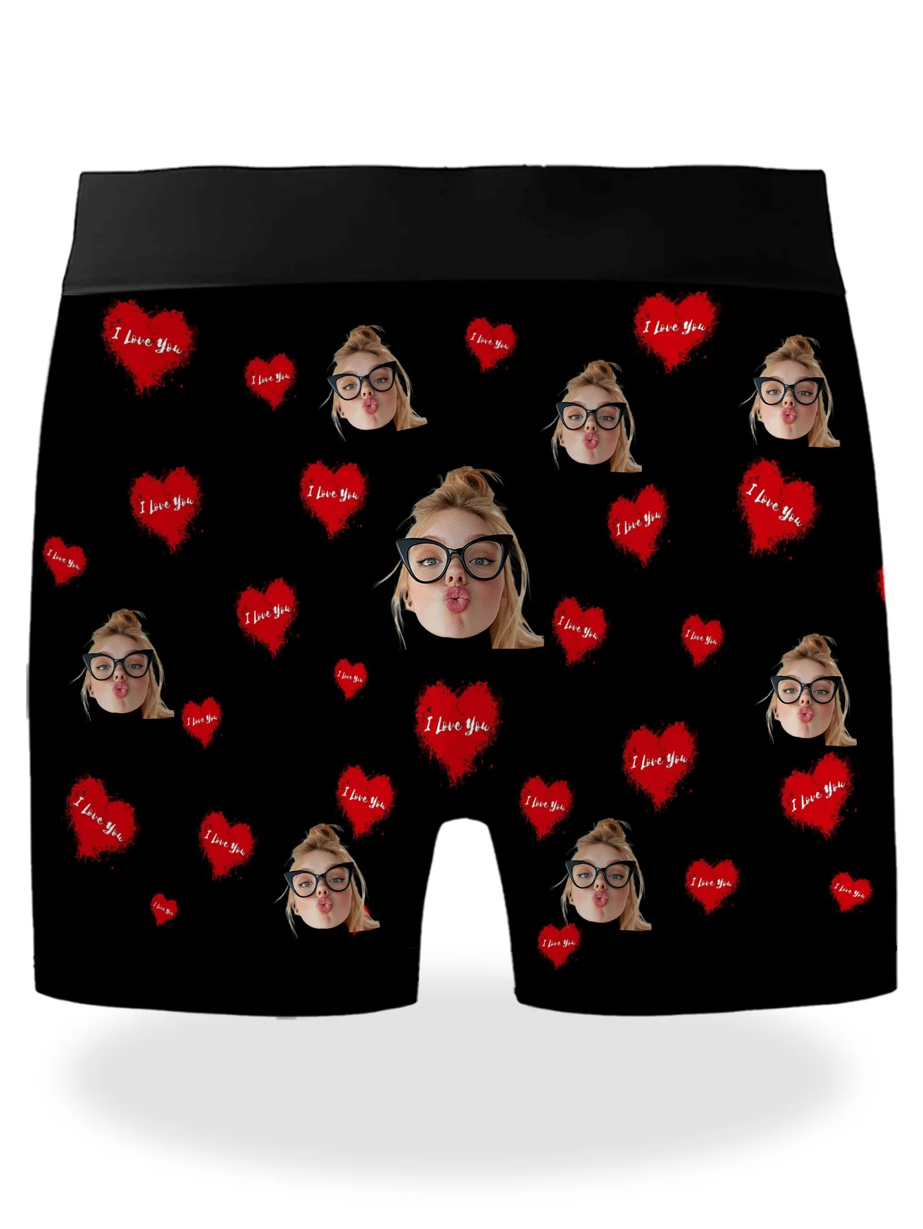 Personalized Romantic Couple Underwear for Men - Custom Photo/Text Box Boxer Briefs Suitable for Boyfriend/Husband Gifts