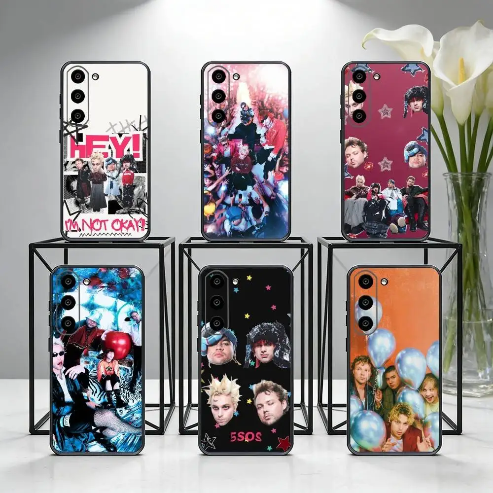 Funda para teléfono 5 S-Seconds of Summers 5-SOS para Samsung Galaxy A73,A72,A71,A70,A53,A52,A51, otros, cubierta negra suave