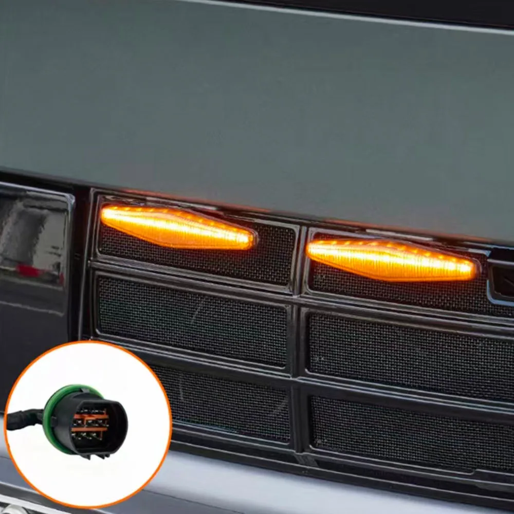 Fit For Equation Leopard Titanium 7 Small Yellow Light On The Grille Off-road Decorative LED Night And Day Driving Accessories