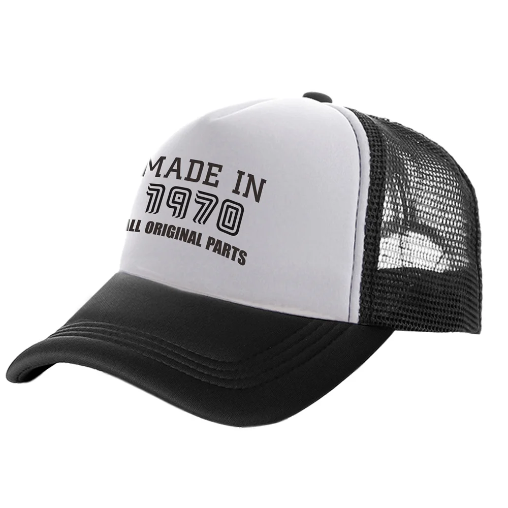 Made In 1970 All Original Parts Man Trucker Caps Cool Birthday Gift Hats Fashion Baseball Cap Summer Man Woman Mesh Caps MZ-180