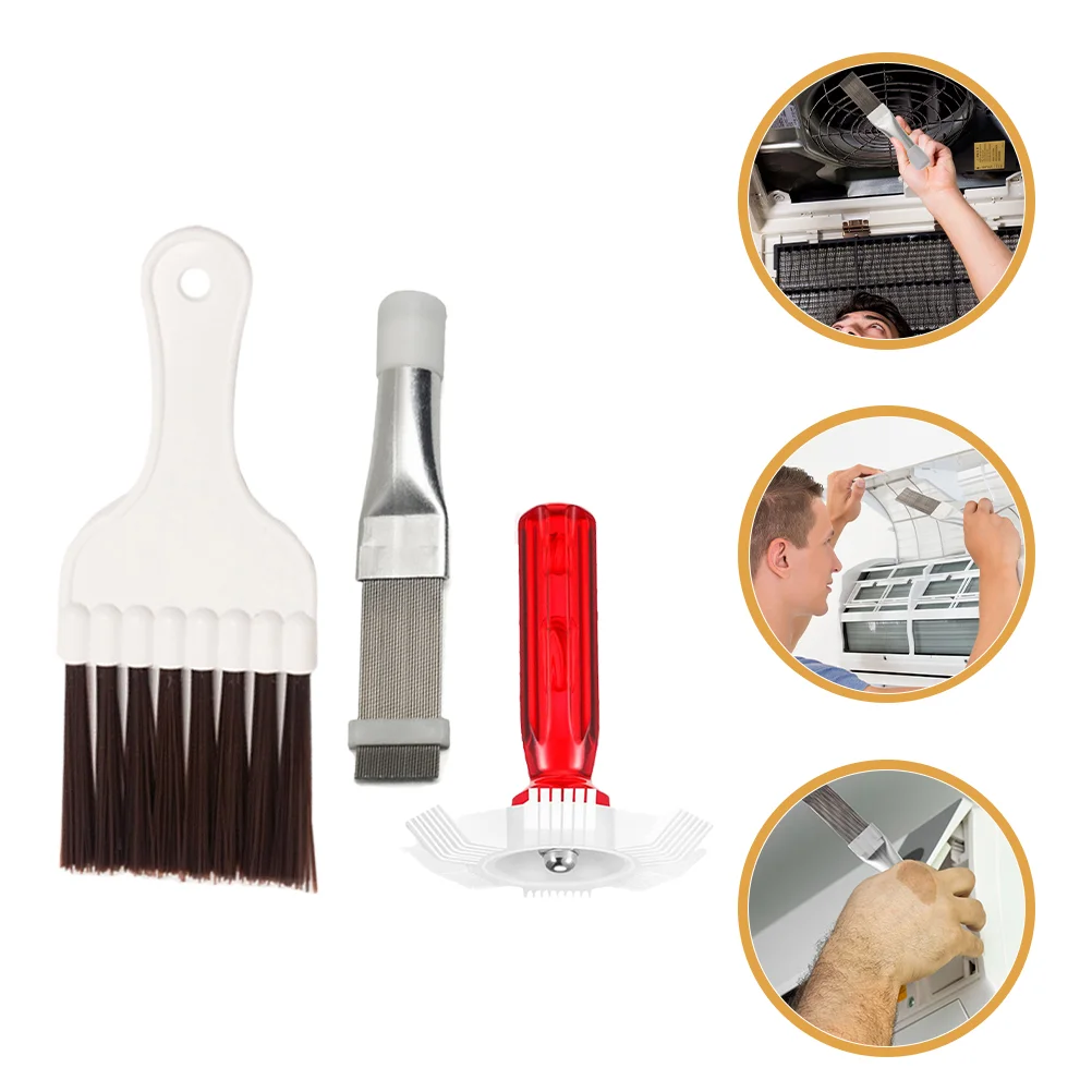 

3 Pcs Potted Bracket Air Conditioner Fin Comb Wind Chime Support Combs for A/c Cleaning Straightener Tool Radiator