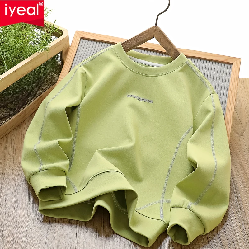

IYEAL Autumn Children's Clothing Cotton Baby Boys Girls Long Sleeved Round Neck Sweatshirts for Big Boys Outerwear Costum