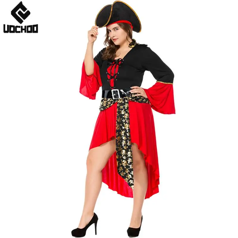 

Women Pirate Dress Halloween Cosplay Costume Pirate Festival Outfit Carnival Wear Captain Dress Up Adult Sailor Clothing
