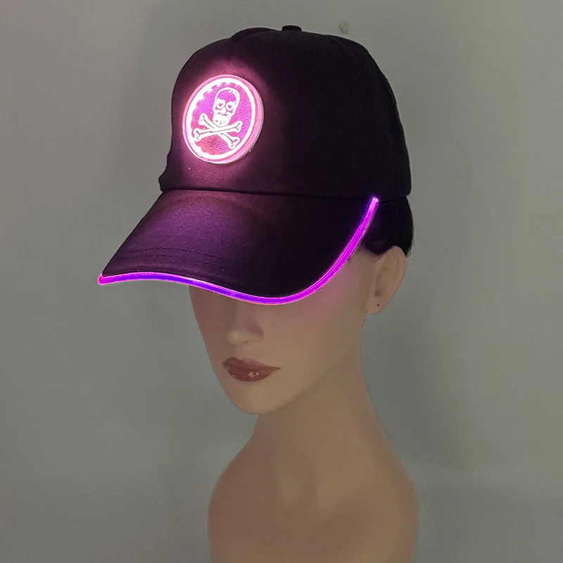 

Costume Cosplay Skull Symbol Hat Glowing Night Caps For Boys Girls Flashing Baseball Cap