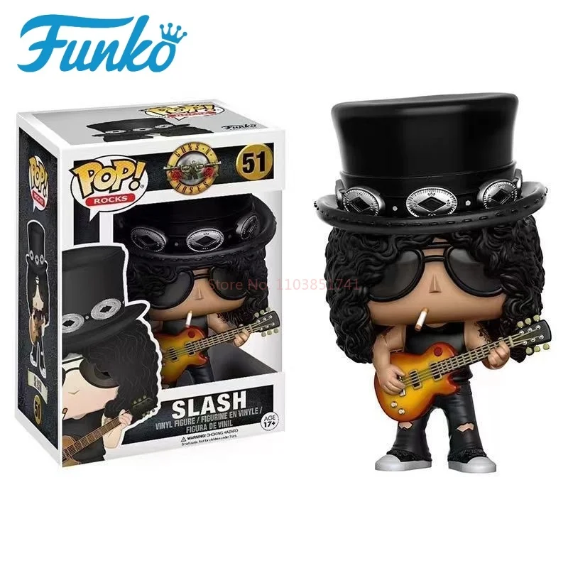 Funko Pop Guns N' Roses Band figura de Anime Duff Mckagan Slash Axl figura de rosa modelo muñeca coleccionar decoración de escritorio juguetes de cumpleaños regalo