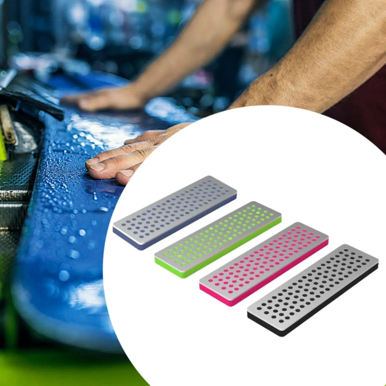 4x Pezzi diamantati Raschietto per ghiaccio Rimozione cera Snowboard Strumento per molatura laterale Kit di manutenzione Strumento per angolo sci laterale 240 # 360 # 500 # 1000 #