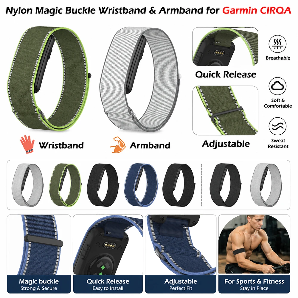 Image of Verstellbares Armband für Garmin CIRQA, Premium-Nylon-Schlaufe, weiches Ersatz-Smartband-Zubehör für Garmin CIRQA