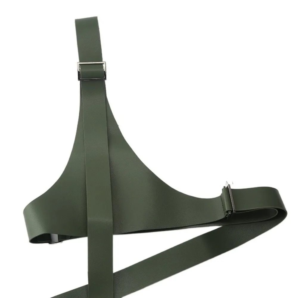 

PU Leather One-shoulder Strap Belt Irregular Design Adjustable Dress Cummerbunds Wear-resistant Soft Women Waist Harness Skirt