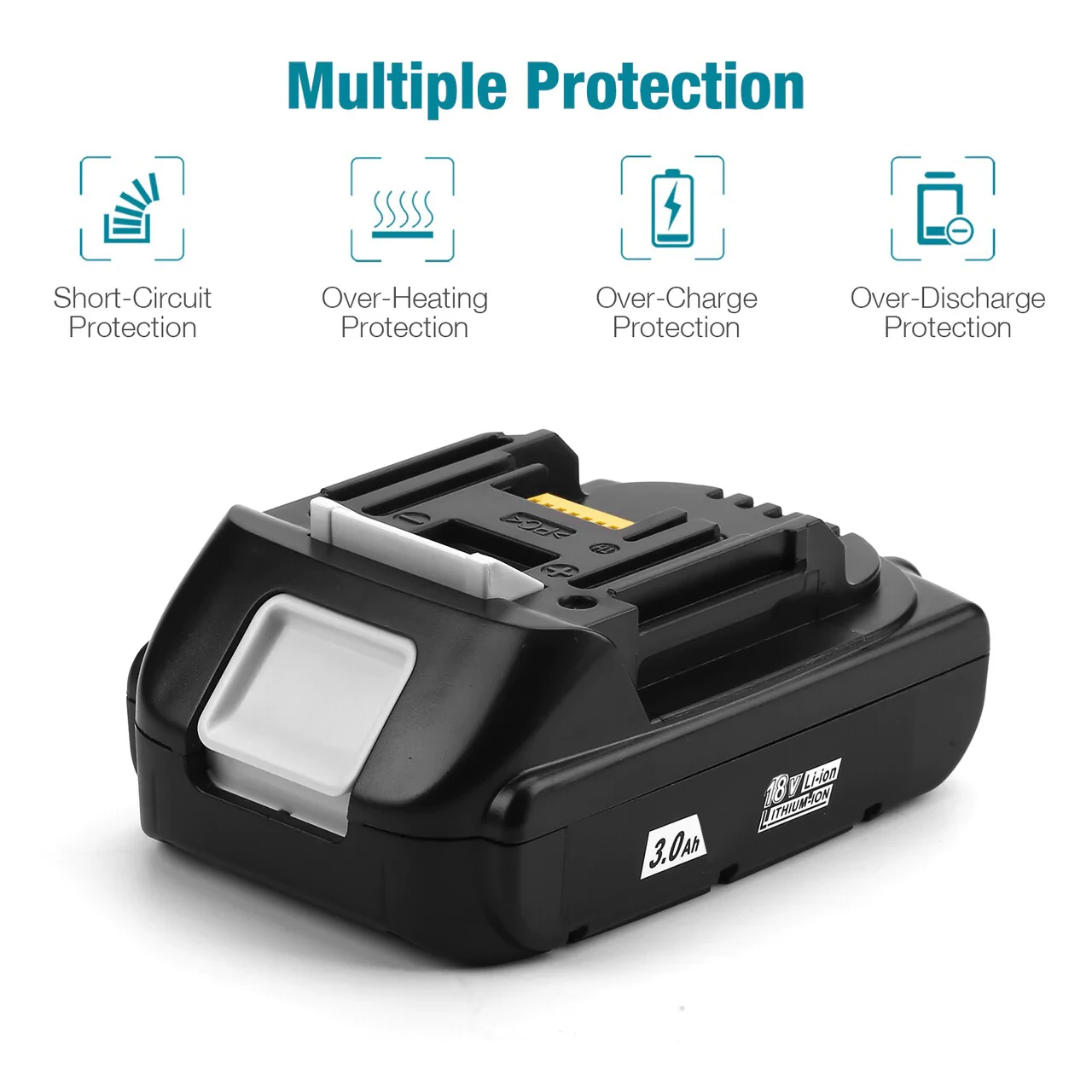 For Makita 18V 3Ah LXT Li-ion Replacement Battery BL1850 BL1850B BL1860 BL1860B BL1815 DJR183Z DJR185Z DJV180Z DJV181Z DSS610Z