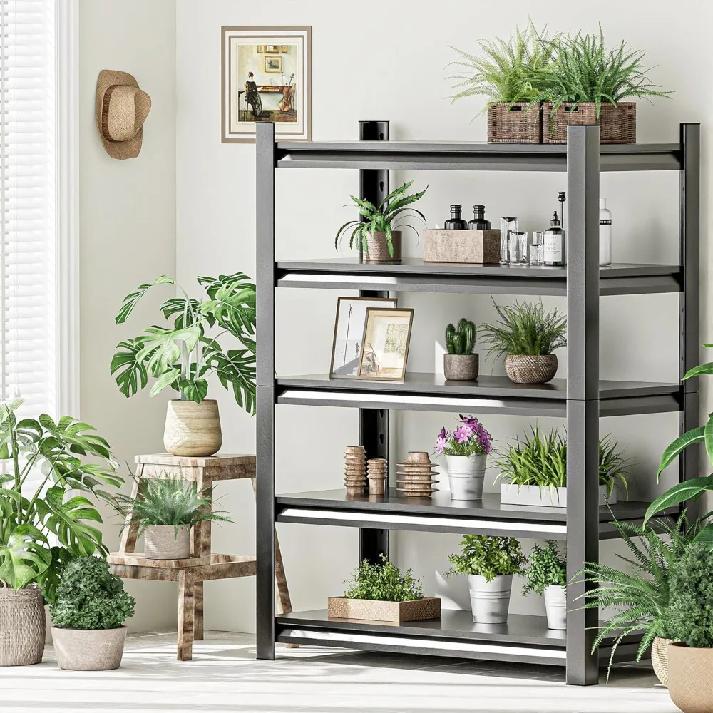 

78" H Garage Shelving, 3000bls Heavy Duty Storage Shelves Units, 5 Tier Adjustable Metal Shelving Easy Assemble