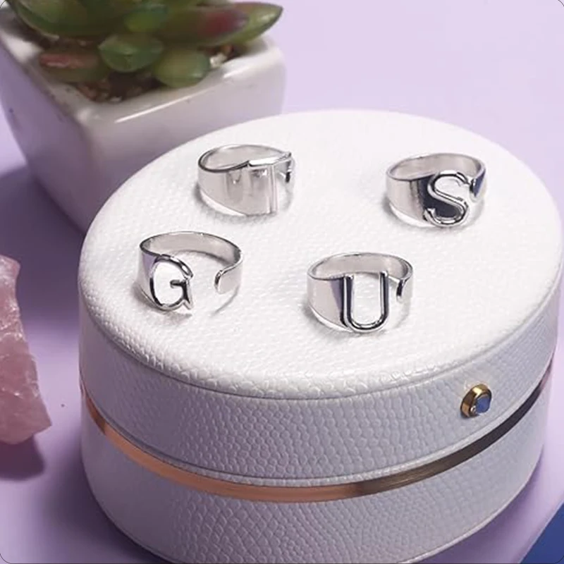 Anillos con letras G U T S para conjunto, álbum inspirado Olivia Rodrigo, joyería para mujeres y niñas, atuendo, mercancía, regalos para fanáticos del cantante