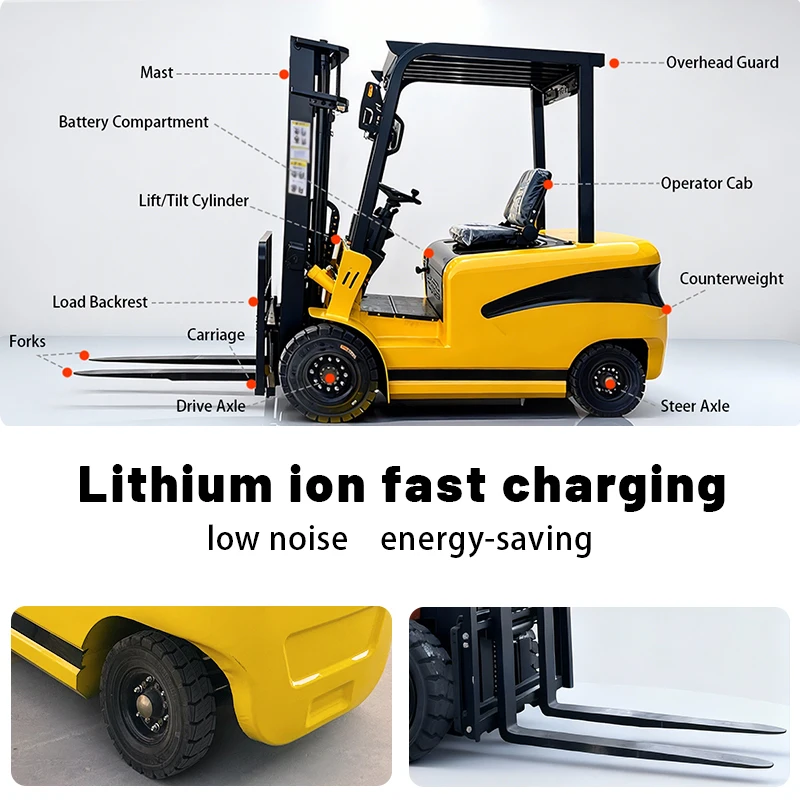 CE Certified Electric Reach Truck Wheel Forklift 3.5 Ton 2.5ton Forklift Electric Forklift 2.5 Ton for Material Handling