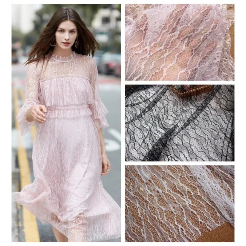 جديد عالي الجودة سلك ذهبي مرن نسيج الدانتيل صائق ، فستان مصنوع يدويا ، فستان رسمي ، ديكورات منزلية لحفل الزفاف ، إكسسوارات الملابس