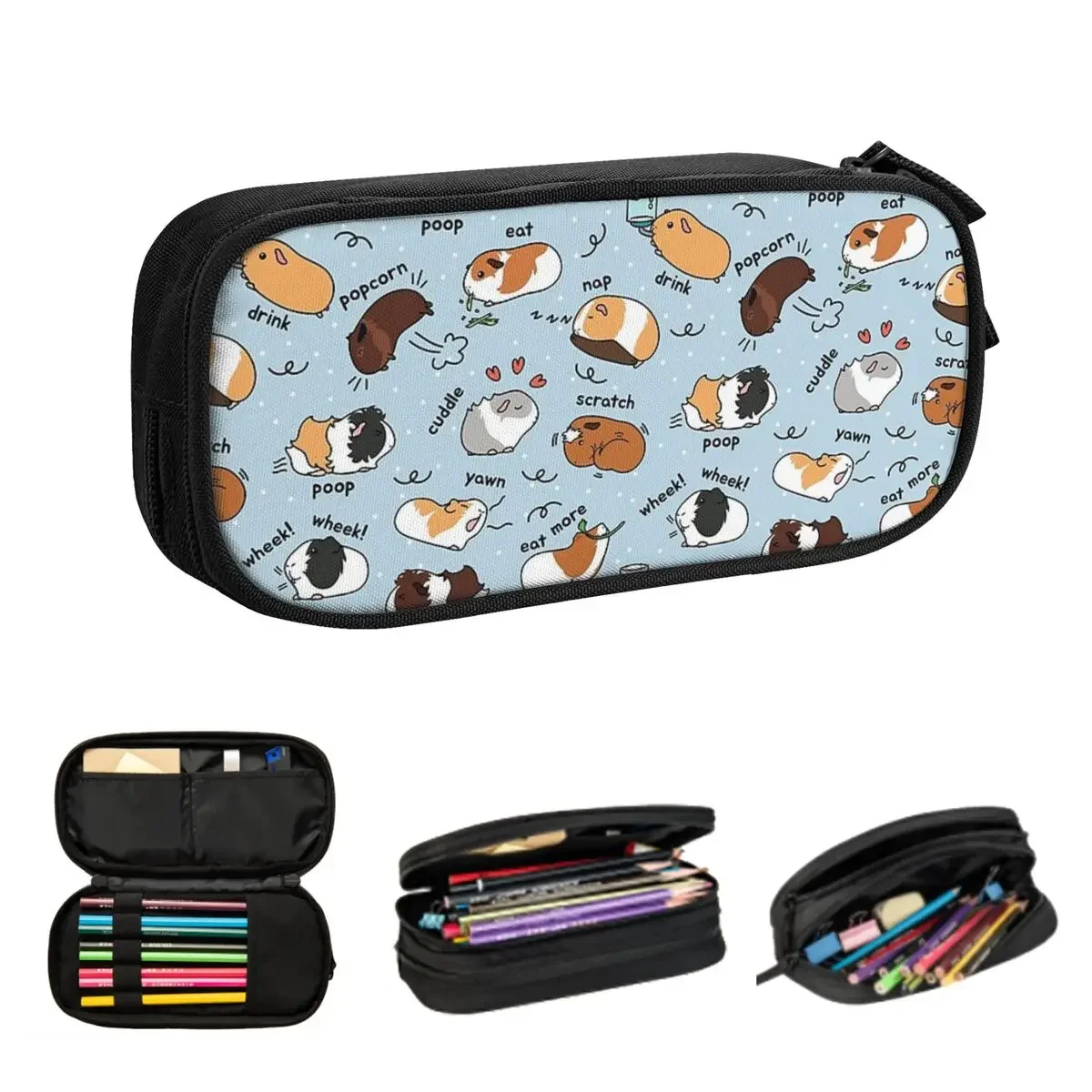 Guinea Pig Daily To-Do List Pencil Cases Large Capacity Pen Bags Pen Box Pencil Pouch For Boys Girls Students Stationery School