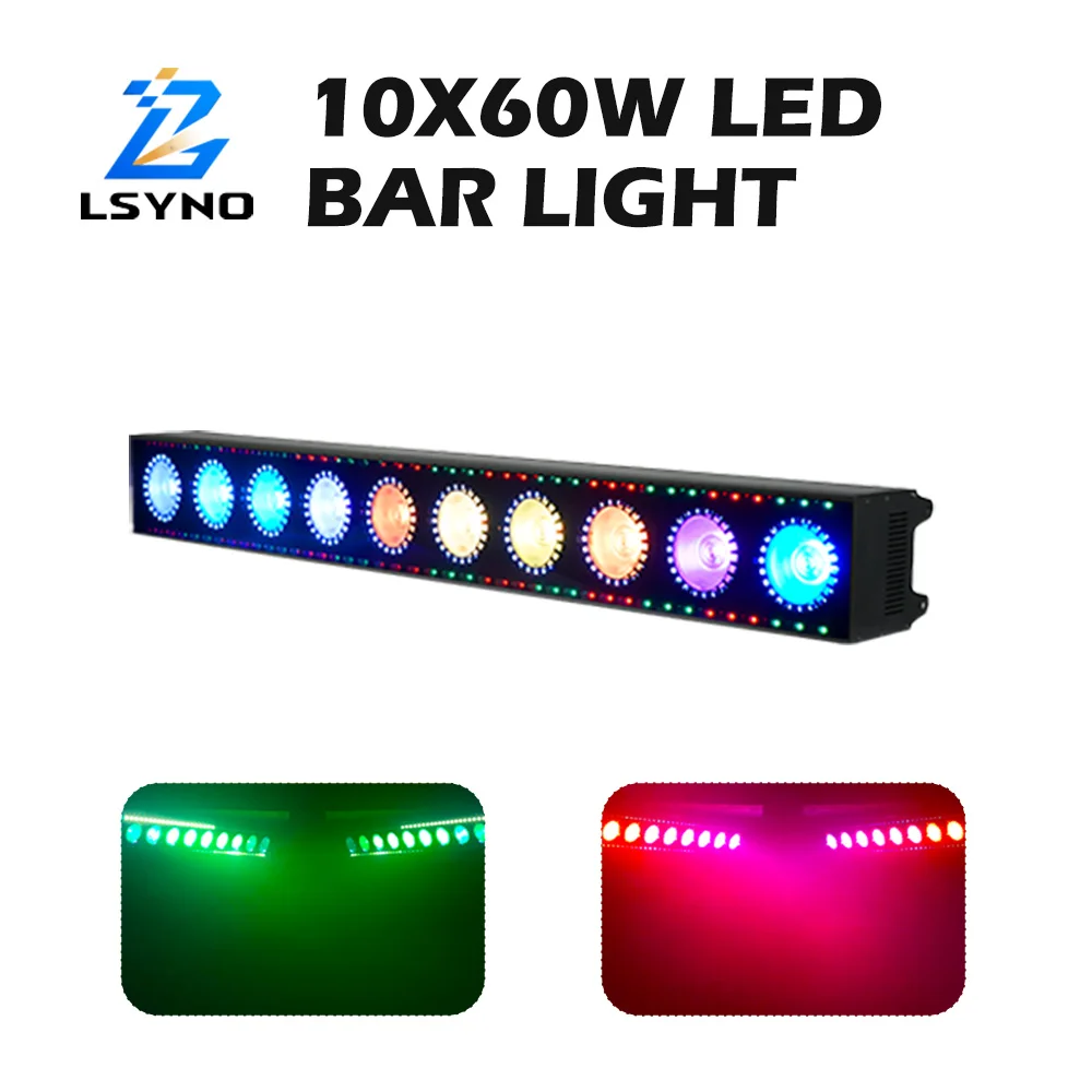 

10X60W LED Bar Light RGBW Wall Washer Light DMX512 Strobe Beam Disco Party Stage Equipment For Events Disco Wedding