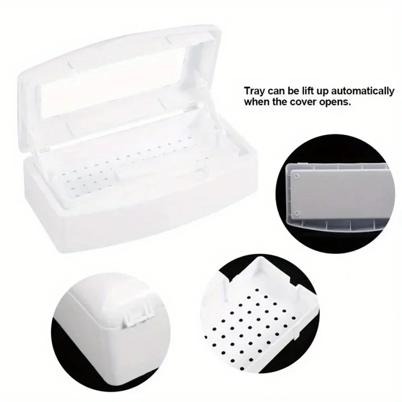 1PC Nail Sterilization Box Nail Tools Sterilization Box False Eyelash Cleaning Box Alcohol Cleaning Soaking Filter Box