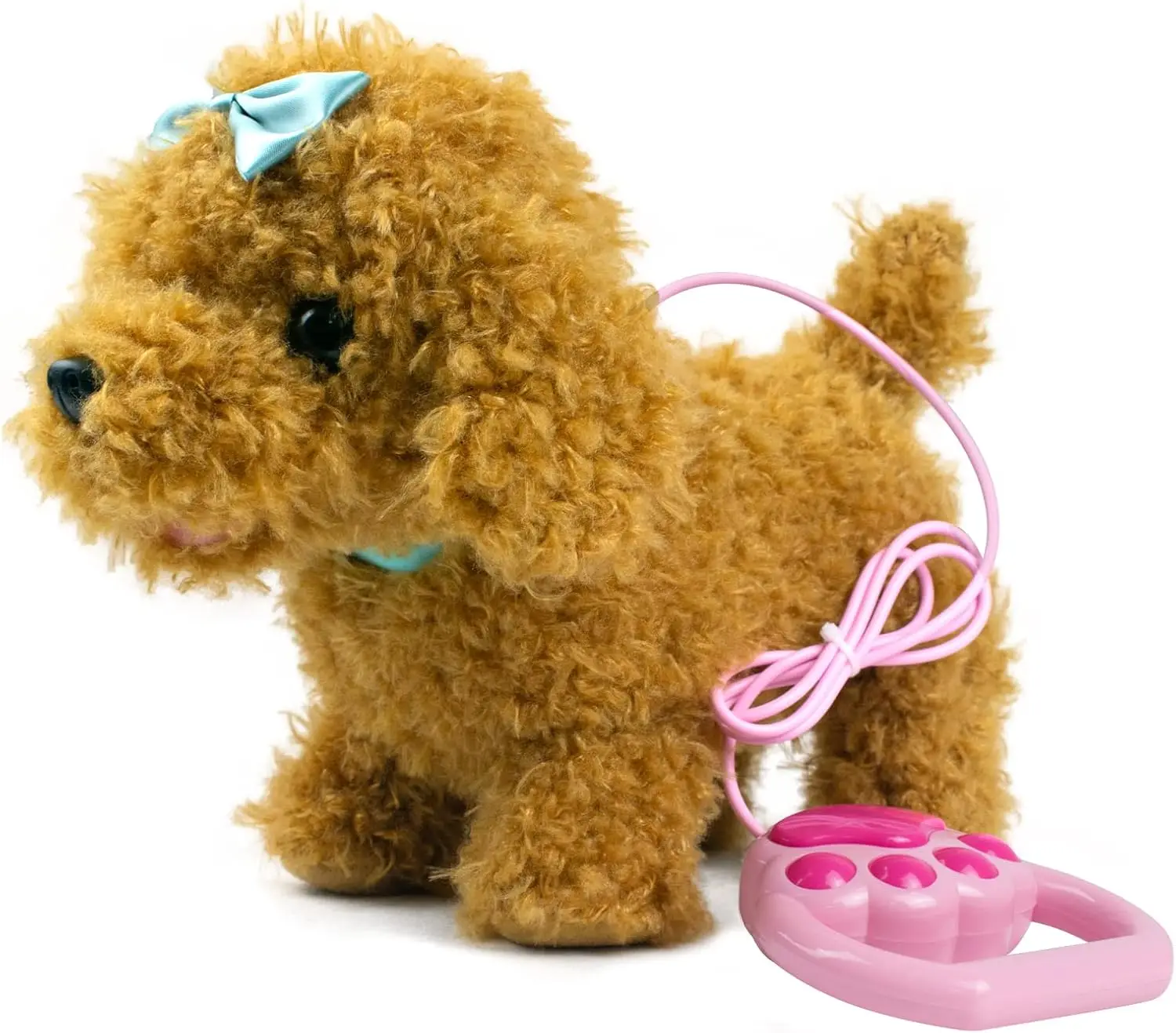 Interactive 2-Piece Walking and Barking Plush Puppy Toy Set with Remote Control Leash, Electronic Pet Toys for Kids